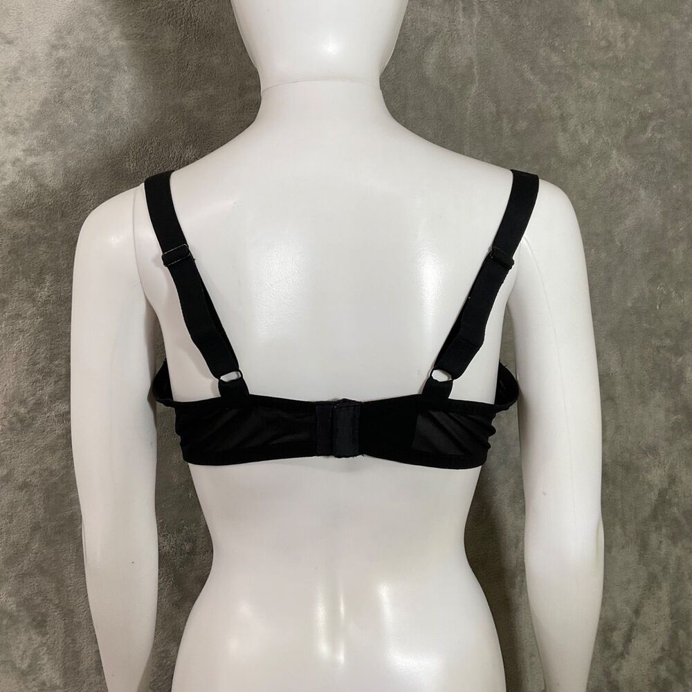 Paramour Beige Tempting Allover Lace Wire Bra 38D Black overlay 135061 - Picture 3 of 7
